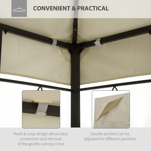 English Elm Outsunny Two-tier Vented Gazebo Replacement Canopy Uv Polyester Cover Cream White W2225P200888