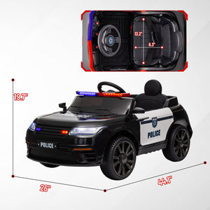 English Elm Qaba 12v Kids Police Ride on Car with Dual Motors Spring Suspension Parent Remote W2225P249904