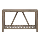 English Elm Walker Edison - Farmhouse A-Frame Entry Table With Lower Shelf - Grey Wash