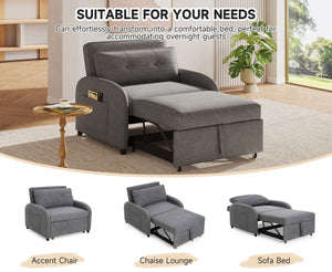 English Elm Christopher Knight Home® - (Old 3-in-1 Convertible Sleeper Sofa Bed with Pillow & Pocket, Compact Loveseat with Pull-Out Bed and Wheels Grey N765P34284849G