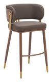 Brew Barstool - Set of 2 Brown & Walnut 110327 Zuo Modern