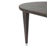 Christopher Knight Home® - Noble House - Dominica Outdoor 69 Inch Multibrown Wicker Oval Dining Table