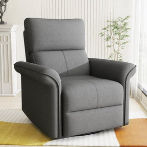 English Elm 270° Swivel Power Recliner Velvet Glider Rocker with Usb Ports for Living Room W1028S00057
