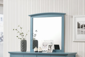 English Elm Hammond Contemporary Wood Veneer Mirror with Low-Distortion Glass, Slim 35x37 Profile for Small Spaces Teal 38 L x 39 W x 3 H B078108334