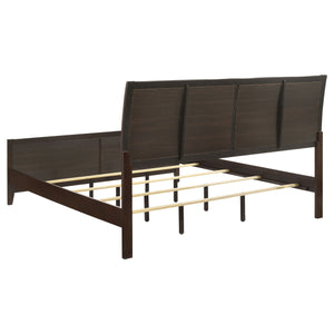 English Elm Warwick Queen Bedroom Set with Leatherette Headboard in Modern Cocoa Finish B062S00742