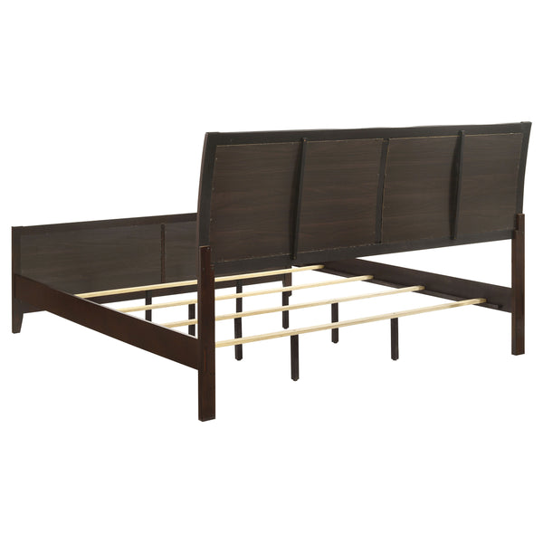 English Elm Warwick Queen Bedroom Set with Leatherette Headboard in Modern Cocoa Finish B062S00742