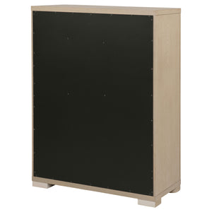 English Elm Mirador Tall Five Drawer Chest in Warm Elm Veneer for Contemporary Bedroom Storage B062P447746
