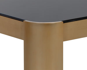 Sunpan Irvine Coffee Table - Modern Smoked Glass & Brushed Gold Base for Chic Contemporary Living Spaces
