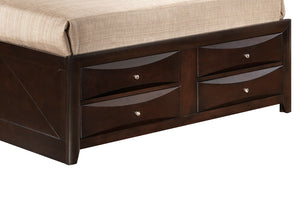 English Elm Marilla Modern Full Storage Bed with Dovetailed Drawers, Real Wood Veneer, Molded Beveled Fronts Cappuccino 19 L x 19 W x 30 H B078S00195