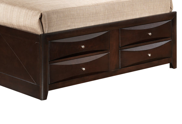 English Elm Marilla Modern Full Storage Bed with Dovetailed Drawers, Real Wood Veneer, Molded Beveled Fronts Cappuccino 19 L x 19 W x 30 H B078S00195