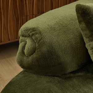 English Elm Modern curved modular sofa with dark plush upholstery, ergonomic design, versatile multi-seat lounge solution for contemporary living rooms Green W3612S00009