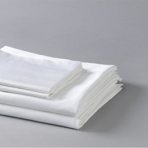 English Elm Bamboo Cotton Blend Sheet Set Breathable Moisture Wicking Soft Weave for Cool Sleep White B180P172128