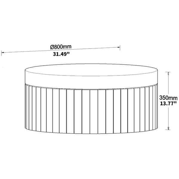 English Elm Round Wood Grain Coffee Table with Rotating Top and Hidden Storage for Modern Living Walnut W2085P399013