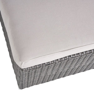 English Elm Christopher Knight Home® - SANTA SANTA ROSA Ottoman with Water-Resistant Cushion, Aluminum Frame, Faux Rattan Outdoor Seating Grey+Silver 57546.00ALUGRY