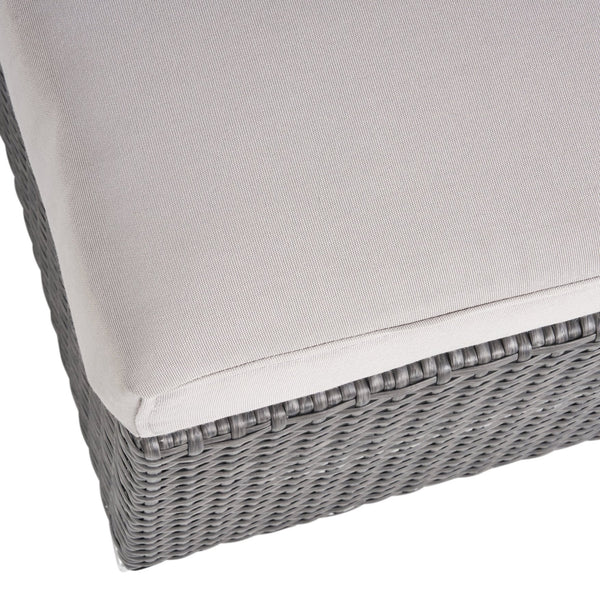English Elm Christopher Knight Home® - SANTA SANTA ROSA Ottoman with Water-Resistant Cushion, Aluminum Frame, Faux Rattan Outdoor Seating Grey+Silver 57546.00ALUGRY
