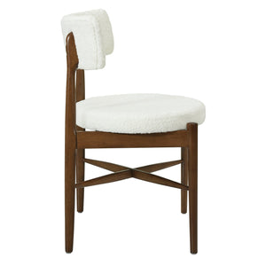 English Elm Christopher Knight Home® - Mid Century Modern Dining Chairs - Walnut & Beige Comfort With Sculpted Back For Versatile Use N771P205425T