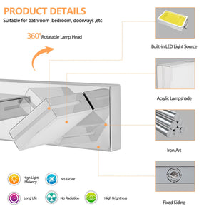 English Elm Modern Chrome Led Vanity Light - 8-Light Wall Sconce For Bright, Flattering Illumination & Style W2312P374924