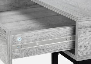 English Elm Computer Desk - Contemporary 48" Grey Laminate With Black Metal Frame, Stylish Storage Drawers, Modern Home Office B2710P219839