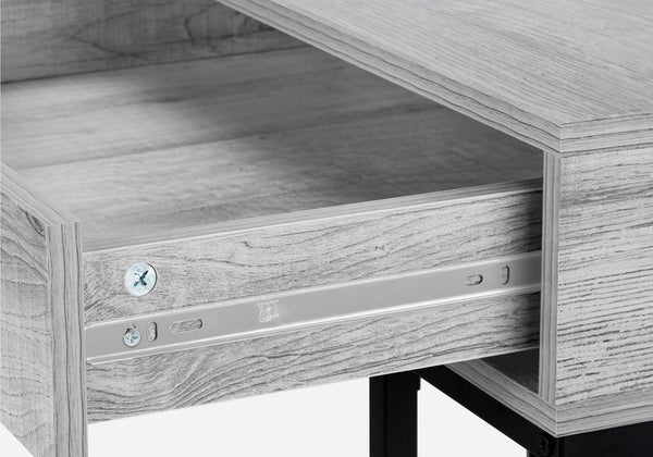 English Elm Computer Desk - Contemporary 48" Grey Laminate With Black Metal Frame, Stylish Storage Drawers, Modern Home Office B2710P219839