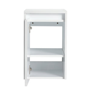 English Elm 12" Bathroom Side Cabinet - Wall-Mounted, Glossy White Finish, Soft-Close Doors, Space Saver Design W999P312082