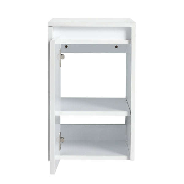 English Elm 12" Bathroom Side Cabinet - Wall-Mounted, Glossy White Finish, Soft-Close Doors, Space Saver Design W999P312082
