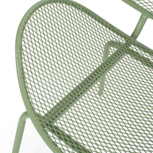 English Elm Christopher Knight Home® - ELBA Modern Mesh Shell Chat Set with Powder-Coated Iron Frame, Retro Minimal Outdoor Seating Green N775P250740G