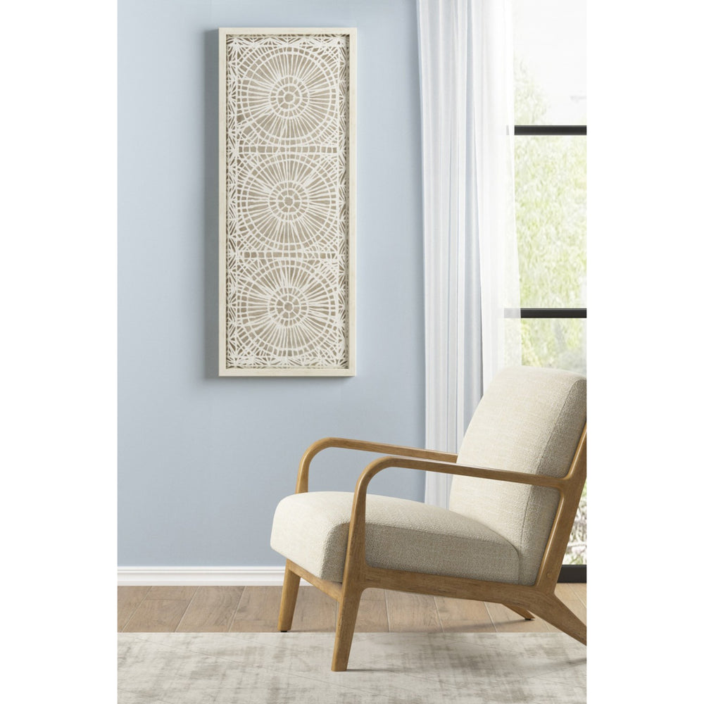 JLA Home INK+IVY - Framed Medallion Rice Paper Shadow Box Art – Handmade neutral textured wall decor, ready-to-hang statement piece II95B-0152