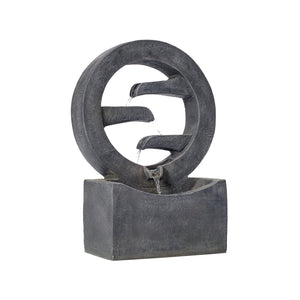 English Elm 26.77"h Gray Polyresin Tiered Cascading Outdoor Fountain with Warm Led Patio Accent N765P355054G