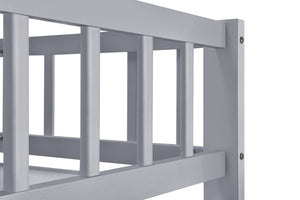 English Elm Twin Over Full Stairway Bunk Bed With Trundle - Stylish Gray Space-Saving Solution For Kids' Rooms K495S00003-GIGA