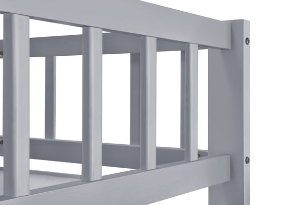 English Elm Twin Over Full Stairway Bunk Bed With Trundle - Stylish Gray Space-Saving Solution For Kids' Rooms K495S00003-GIGA