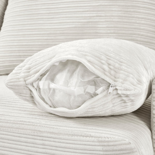 English Elm 95.3" Modern 3-Seater Sectional Sofa With Dual Ottomans, Usb Ports, Cup Holders & Hidden Storage N719S001613A