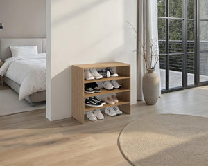 English Elm Fm Furniture Houston Four Shelf Shoe Rack Wenge Engineered Wood Entryway Organizer B128S00267