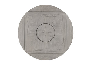 English Elm 5pc Counter Height Dining Set – Round Wood Grain Table w/ Turntable, Drop Leaves & Upholstered Chairs B2741S00315