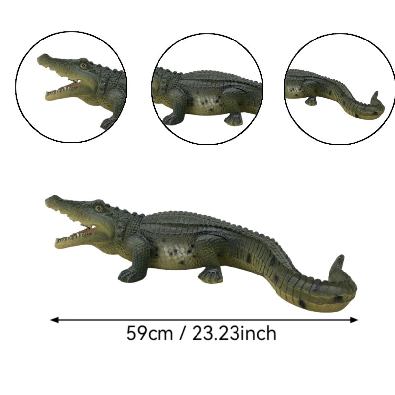 English Elm 23" Resin Crocodile Garden Statue Weatherproof Wildlife Sculpture for Pond and Patio W5709P462880