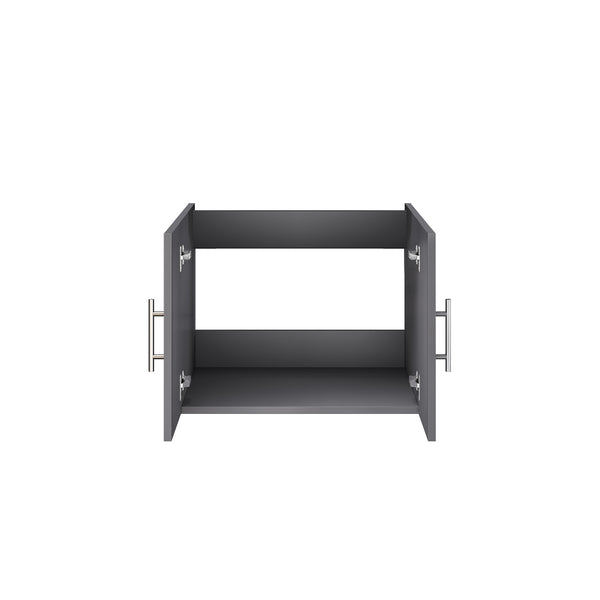 English Elm Dark Grey Bath Vanity - Compact 24" W X 22" D, Solid Wood Frame With Soft-Close Hardware & Storage B2731P258552