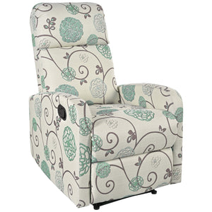 English Elm Christopher Knight Home® - Modern Recliner Plush Manual Recliner Chair with Ergonomic Support, 3-Position Backrest, Durable Fabric Comfort Beige+Blue N763P256491C