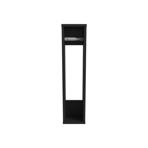 English Elm Supai Compact Vertical Toilet Paper Stand in Melamine for Small Bathrooms — Slim Freestanding Storage Black 29.1 L x 7.1 W x 3.1 H B128P237159
