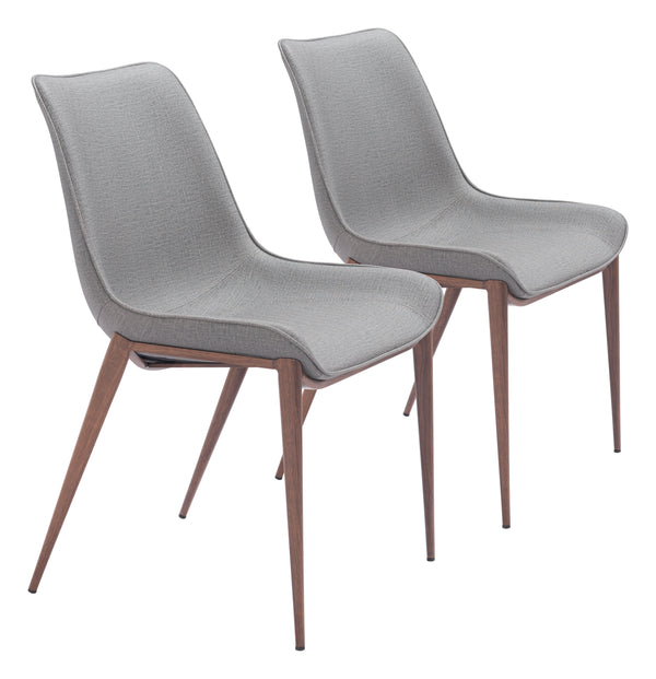 Magnus Dining Chair - Set of 2 Slate Gray & Walnut 109934 Zuo Modern