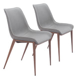 Magnus Dining Chair - Set of 2 Slate Gray & Walnut 109934 Zuo Modern