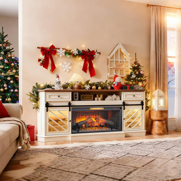 English Elm 42 Inch Infrared Quartz Fireplace Insert with 3d Flame Effect and Built-in Speaker W1769P405043