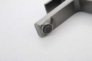 English Elm Gun Gray Single Hole Bathroom Faucet - Modern Sink Fixture With Easy Install & Two Hoses Included T3177P289655