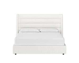 Sunpan Emmit Upholstered Bed with Modern Channel Tufting – No Box Spring Needed for Ultimate Comfort King