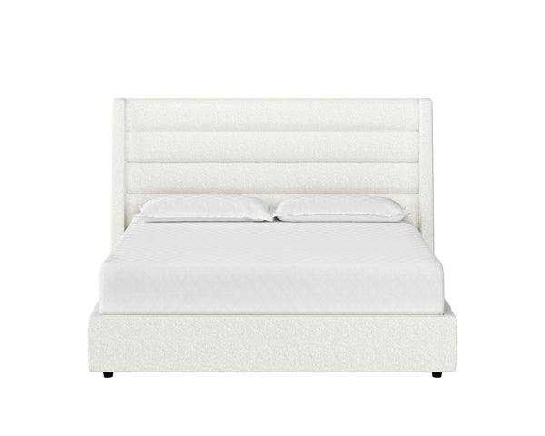 Sunpan Emmit Upholstered Bed with Modern Channel Tufting – No Box Spring Needed for Ultimate Comfort King