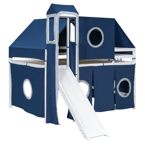 English Elm Full Size Castle Loft Bed with Tent Canopy and Tower for Kids Playroom LT000569AAC-1