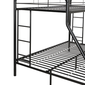 English Elm Twin Over Full Steel Bunk Bed with Built-in Stairs and Under Bed Storage Space W311P248420