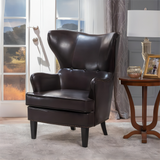 Christopher Knight Home® - Noble House - - Elegant High Back Chair In Dark Brown Pu Leather, Luxurious And Comfortable Design, Dimensions: 31 Inches (Length) X 32.75 Inches (Width) X 41.25 Inches (Height)