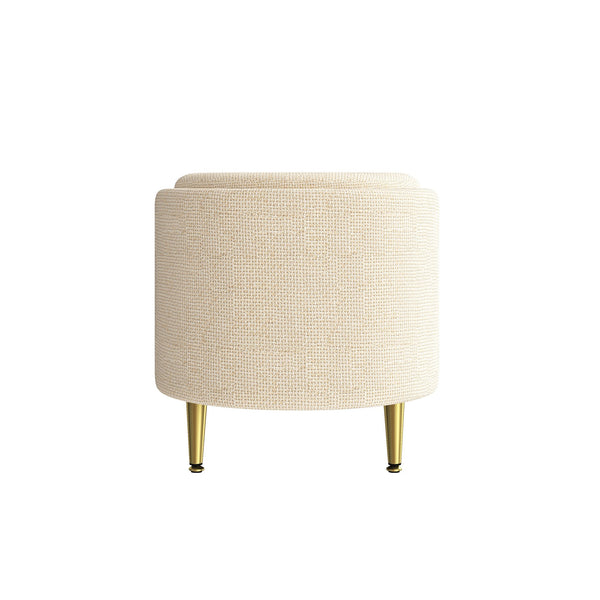 English Elm Modern Boucle Tufted Storage Ottoman Bench with Gold Legs for Bedroom or Entryway Beige N719P305628A