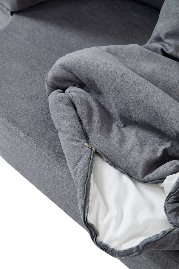 English Elm Folding Sofa Bed Twin Size Light Gray - 2-in-1 Convertible Futon Floor Mattress, High-Density Foam Comfort W1960P341382