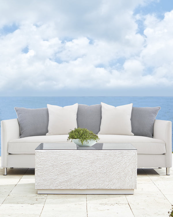 Bernhardt Bernhardt Tenerife Square Coco Twig Outdoor Cocktail Table With Tempered Glass — Weather-Resistant Style K1400