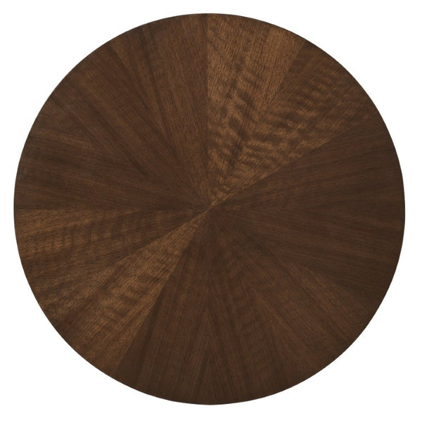 Hooker Furniture Archives Round End Table In Classic Walnut Finish — 26" Elegant Round Accent Table With Three-Post Base 6123-80116-89